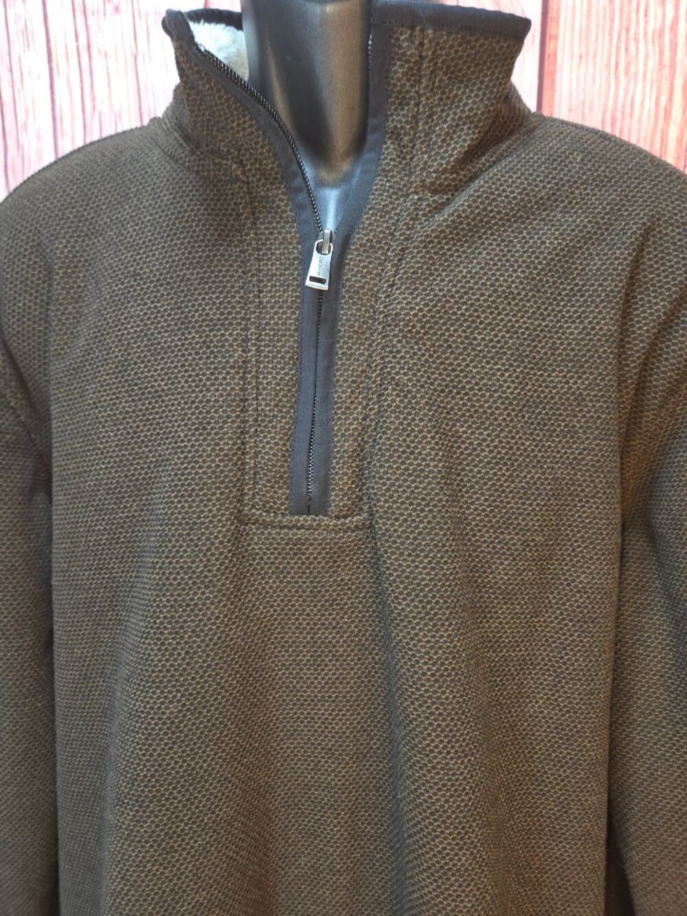 Orvis Mens Brown 1/4 Zip Pullover Sherpa Jacket XL - Picture 4 of 7